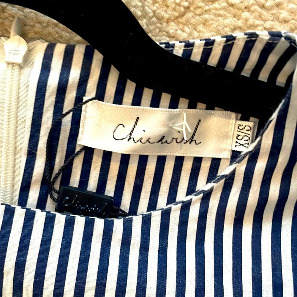 ChicWish Blue Stripped Top With Bell Sleeves. Size XS/S - Picture 4 of 4